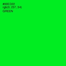 #00ED22 - Green Color Image