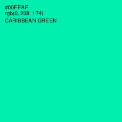 #00EEAE - Caribbean Green Color Image