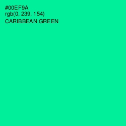#00EF9A - Caribbean Green Color Image