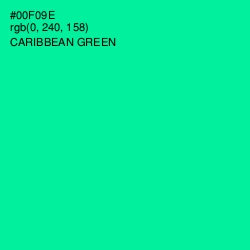 #00F09E - Caribbean Green Color Image