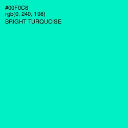 #00F0C6 - Bright Turquoise Color Image