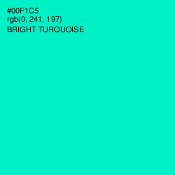#00F1C5 - Bright Turquoise Color Image