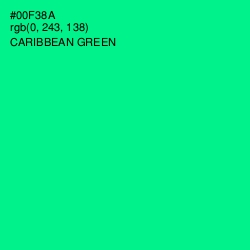 #00F38A - Caribbean Green Color Image