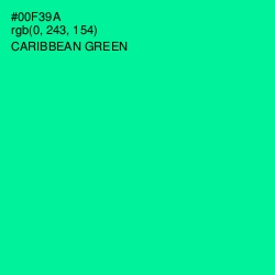 #00F39A - Caribbean Green Color Image