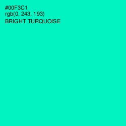 #00F3C1 - Bright Turquoise Color Image