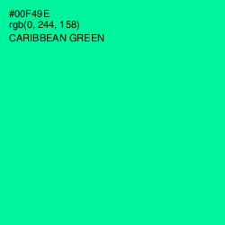 #00F49E - Caribbean Green Color Image
