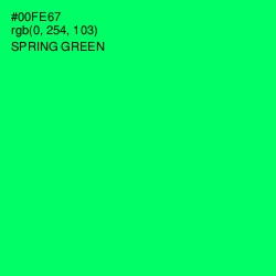 #00FE67 - Spring Green Color Image