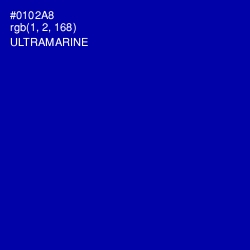 #0102A8 - Ultramarine Color Image