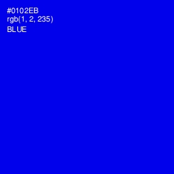#0102EB - Blue Color Image