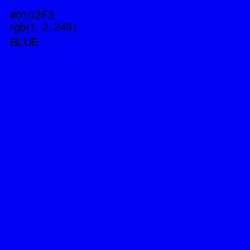 #0102F3 - Blue Color Image