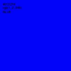 #0102F8 - Blue Color Image