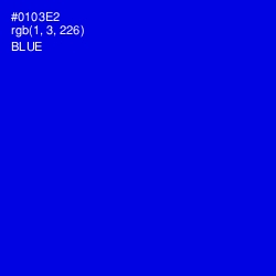 #0103E2 - Blue Color Image