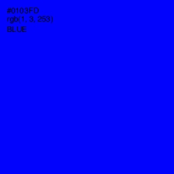 #0103FD - Blue Color Image