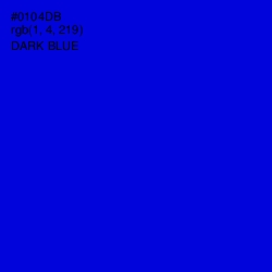 #0104DB - Dark Blue Color Image