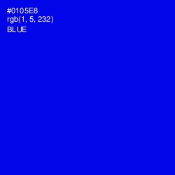 #0105E8 - Blue Color Image