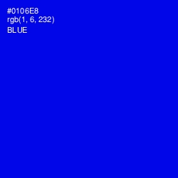 #0106E8 - Blue Color Image