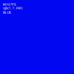 #0107F0 - Blue Color Image