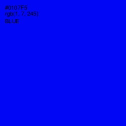 #0107F5 - Blue Color Image