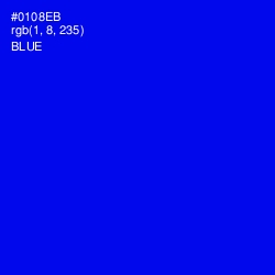 #0108EB - Blue Color Image