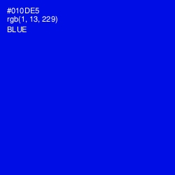 #010DE5 - Blue Color Image