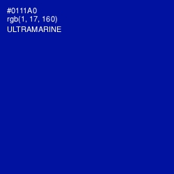 #0111A0 - Ultramarine Color Image