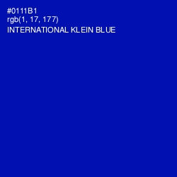 #0111B1 - International Klein Blue Color Image