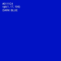 #0111C4 - Dark Blue Color Image