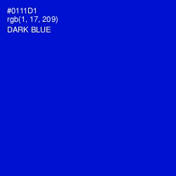 #0111D1 - Dark Blue Color Image