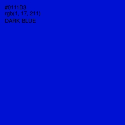 #0111D3 - Dark Blue Color Image