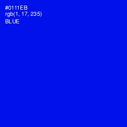 #0111EB - Blue Color Image