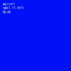 #0111F7 - Blue Color Image