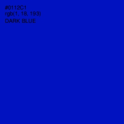 #0112C1 - Dark Blue Color Image