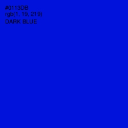 #0113DB - Dark Blue Color Image