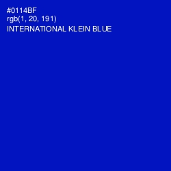#0114BF - International Klein Blue Color Image