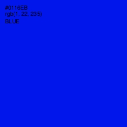 #0116EB - Blue Color Image