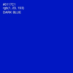 #0117C1 - Dark Blue Color Image