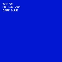#0117D1 - Dark Blue Color Image