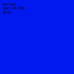 #0119EE - Blue Color Image