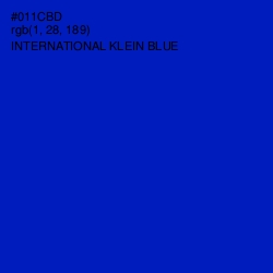 #011CBD - International Klein Blue Color Image