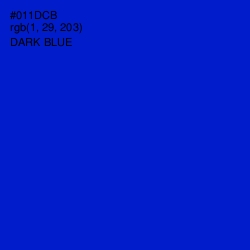 #011DCB - Dark Blue Color Image