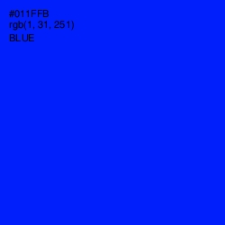 #011FFB - Blue Color Image