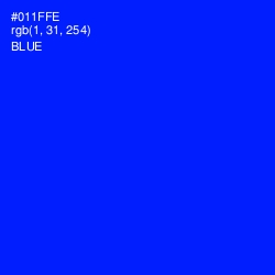 #011FFE - Blue Color Image