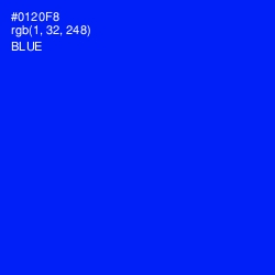 #0120F8 - Blue Color Image