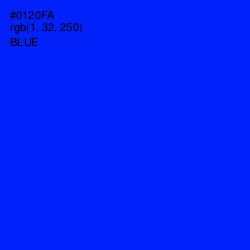 #0120FA - Blue Color Image