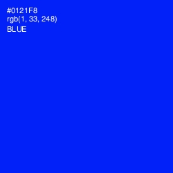 #0121F8 - Blue Color Image