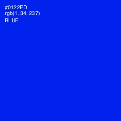 #0122ED - Blue Color Image