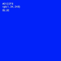 #0122F8 - Blue Color Image