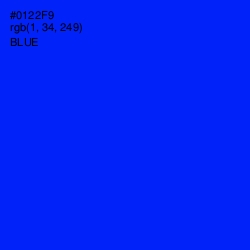 #0122F9 - Blue Color Image