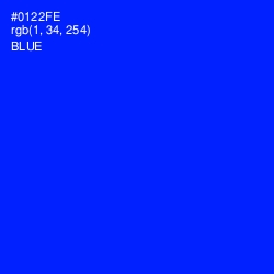 #0122FE - Blue Color Image