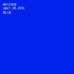 #0123EB - Blue Color Image